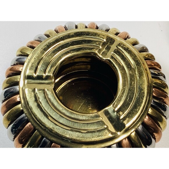 Tri-Color Metal Trinket Box Ash Tray 2-Piece - Picture 7 of 7